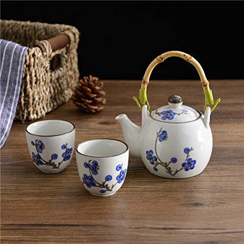 Tea Gift Set Tea Set Ceramic Teapot with Handle Porcelain Flower Tea Set Teapot and 2 Cups