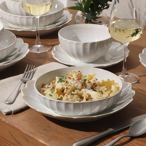 Malibu Shore 16 Piece Scallop Stoneware Reactive Glaze