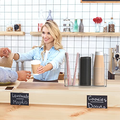 Acrylic Coffee Cup and Lid Storage Organizer Holder