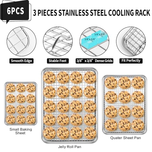 Baking Sheet with Wire Rack Set of 6
