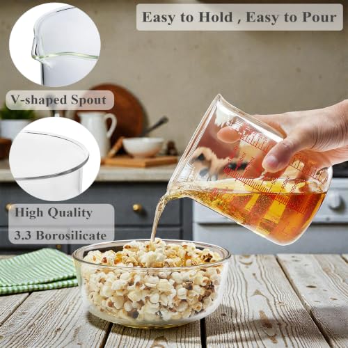 Borosilicate Glass Measuring Cup with V