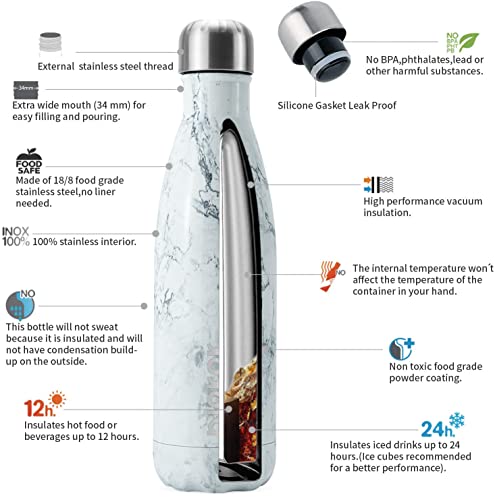 17 oz Small Insulated Water Bottle