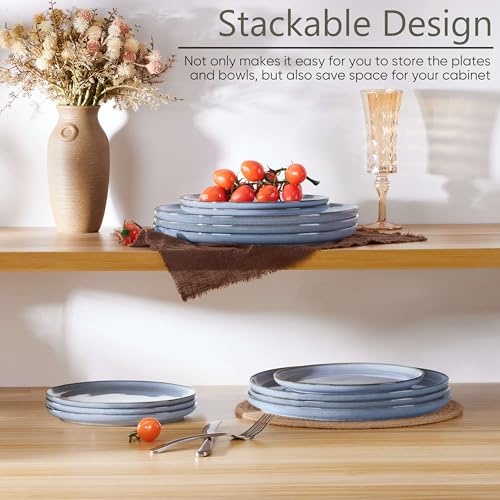 4 Piece Stoneware Dinner Plates Set