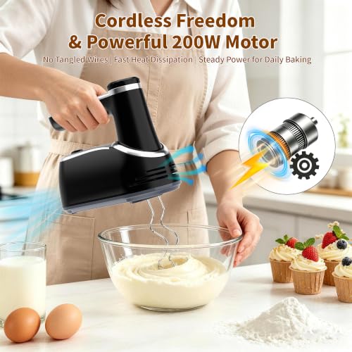 Cordless Hand Mixer Electric (6 Count)