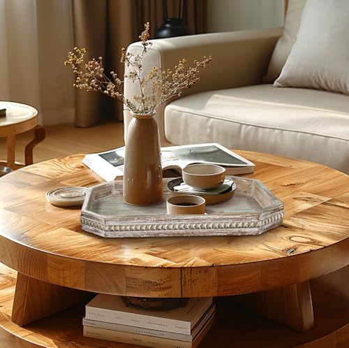 Octagonal Wood Serving Tray