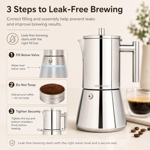 9 Cup Stainless Steel Moka Pot Stovetop Espresso Coffee Maker