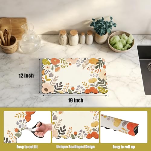Scalloped Dish Drying Mats for Kitchen Counter