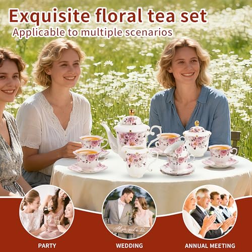 Country Roses Porcelain Tea Set