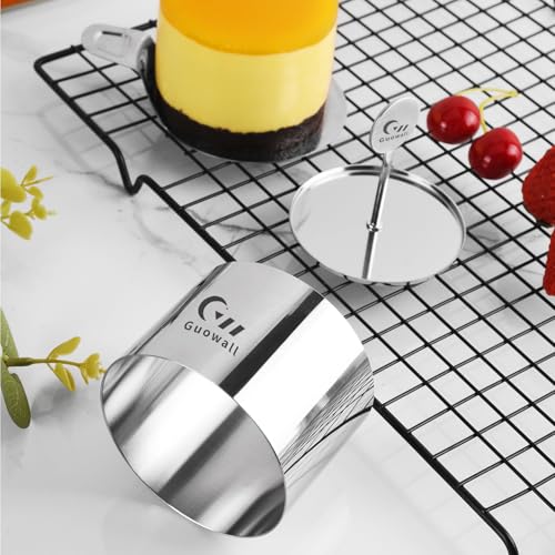 6pcs Seamless Cake Food Mold Cheesecake Stainless Steel Cooking Mousse Rings 3 Inch Round Pastry Cutter for Baking