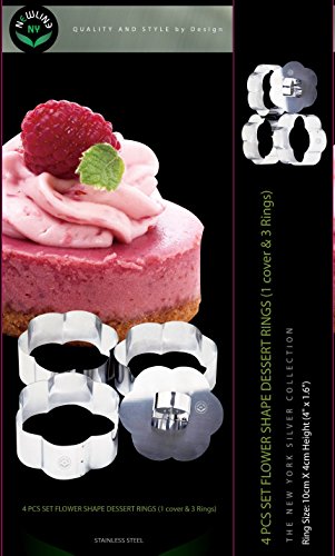 NewlineNY Stainless Steel Dessert Rings (4 Count)