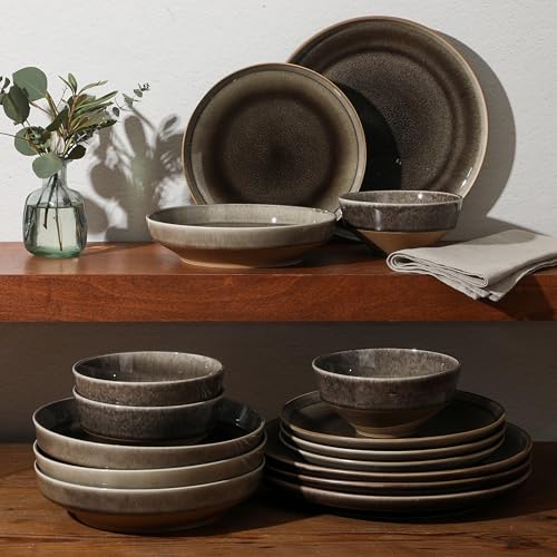 Hailstone 16 Piece Stoneware Reactive Glaze