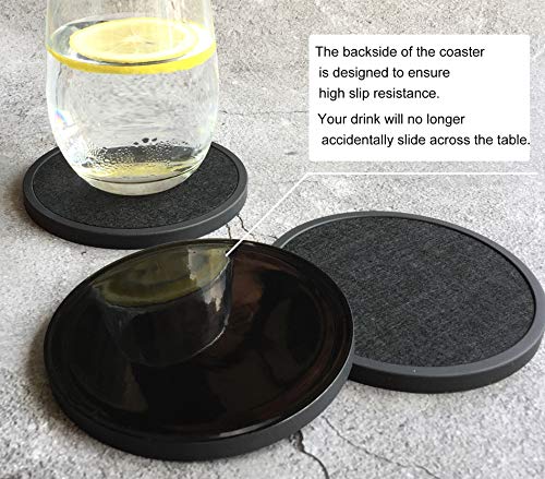Absorbent Coasters for Drinks with Holder