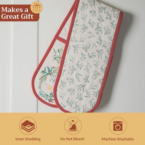 Double Oven Mitts 100% Cotton Double Oven Glove
