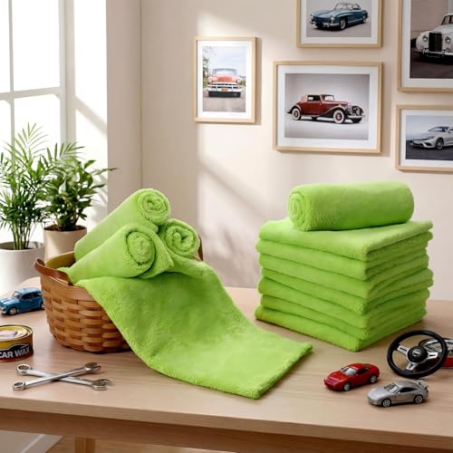 30 Pcs 16 x 16 Inch Edgeless Microfiber Plush Towels for Cars Detailing Drying Wash Polishing Absorbent Cleaning Cloths (30 Count)