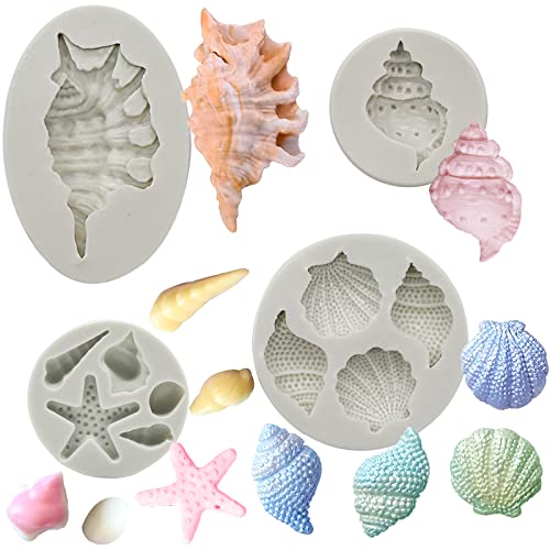 Marine Theme Fondant Molds 4pcs Starfish Fondant Cake Mold (4 Count)
