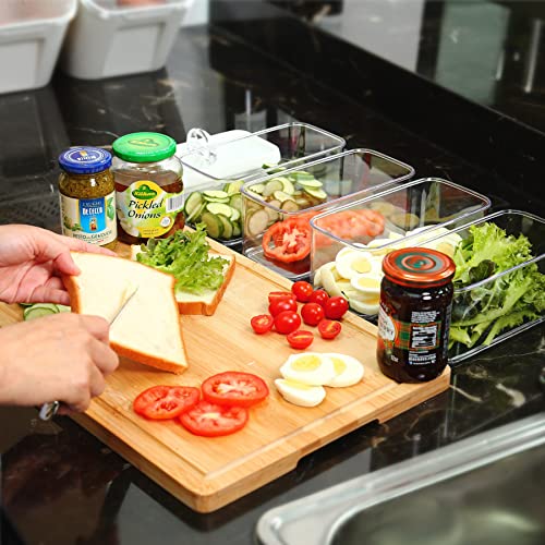 Flip Tite Food Storage Container with Lid 4” RECTANGLE Airtight Ring Flip Lock Top (3 Count)