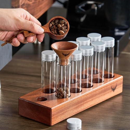 Single Dose Coffee Bean Storage Tubes Coffee Bean Cellar 10 Pcs Dosing Glass Vials With Lids (10 Count)