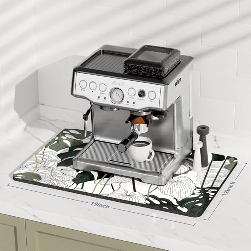 Coffee Mat 12" x 19" Cute Coffee Bar Mats for Espresso Machine Station Accessories and Organizer