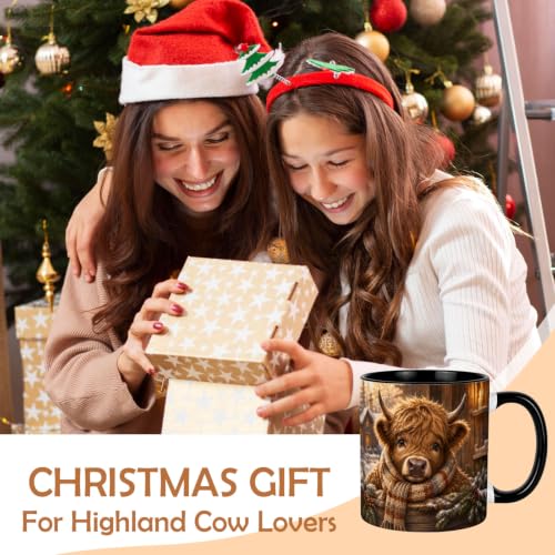 Cozy Winter Highland Cow Coffee Mug