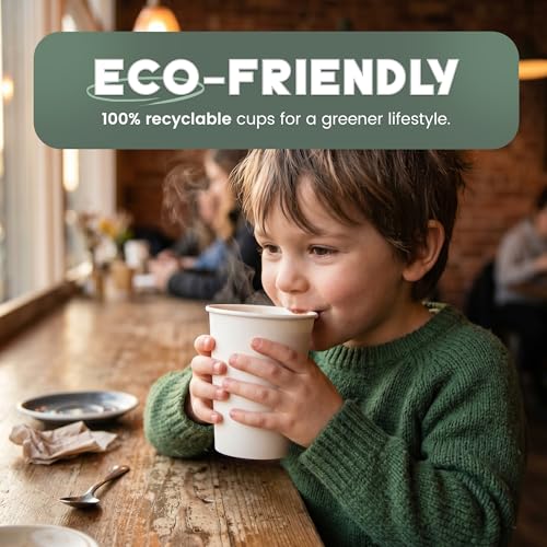 Paper Cups 16 oz 200 Pack for Coffee & Tea Made in USA (200 Count)