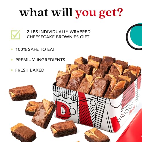David’s Cookies Cheesecake Brownies Gift Tin 2lbs (32 Ounce)