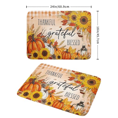 Autumn Pumpkins Dish Drying Mat for Kitchen Countertop