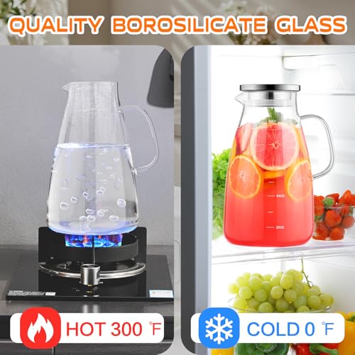 Glass Pitcher with Lid and Handle