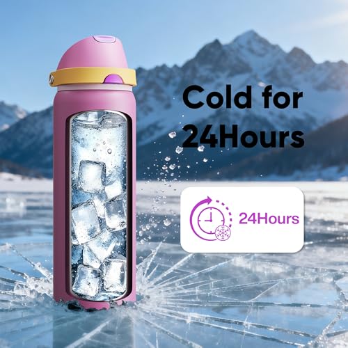 Insulated Water Bottle with Straw