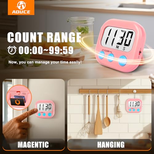 Digital Kitchen Timers for Cooking (2 Count)
