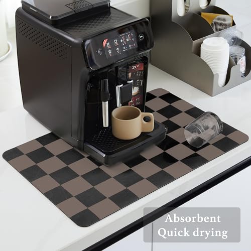 Checkered Dish Drying Mat for Kitchen Counter