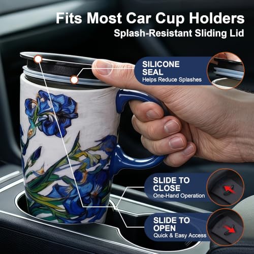 17oz Ceramic Travel Mug with Lid & Gift Box