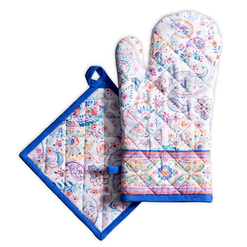 100% Cotton Oven Mitt & Pot Holder Set (2 Count)