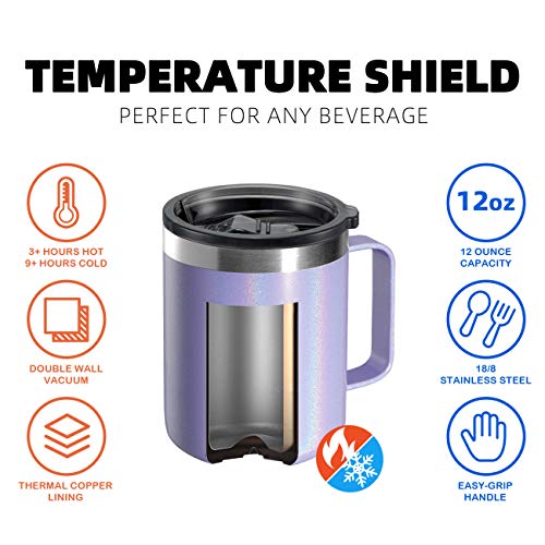 12 oz Insulated Travel Coffee Mug with Handle