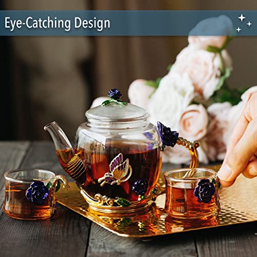 BTaT Floral Glass Tea Set for Adults