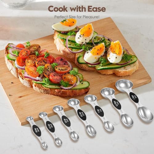 Magnetic Measuring Spoons Set with Measurement Markings (8 Count)