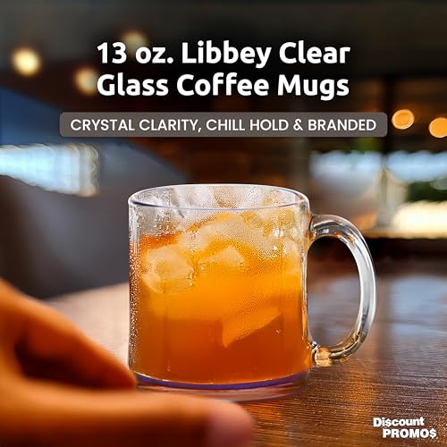 Clear Glass Coffee Mugs 13 oz. Set of 10 (10 Count)