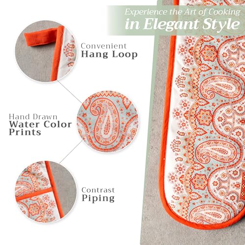 Double Oven Mitts 100% Cotton Double Oven Glove