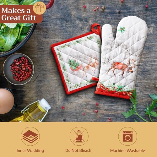 100% Cotton Oven Mitt & Pot Holder Set (2 Count)