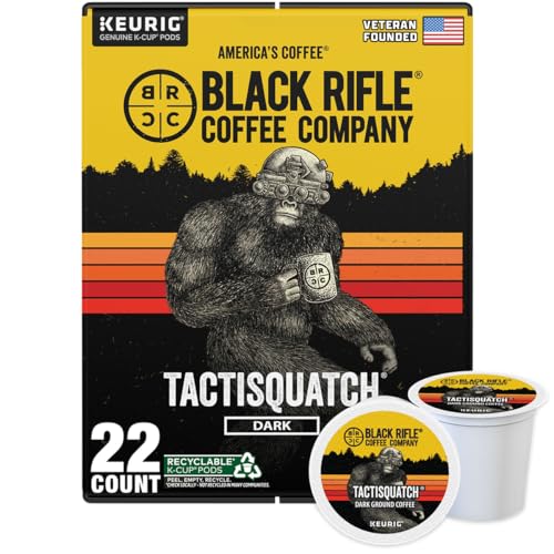 Black Rifle Coffee Dark Roast K Cup Coffee Tactisquatch 22ct Coffee Pods (22 Count)