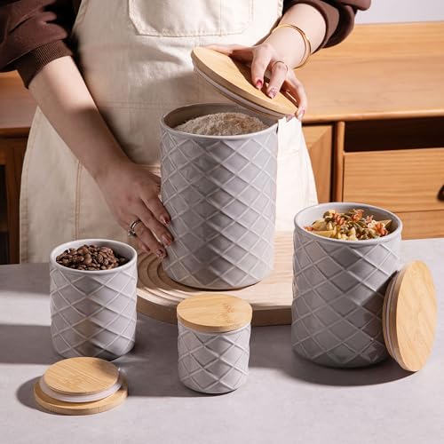 Sweejar Ceramic Canisters Sets for Kitchen Countertop