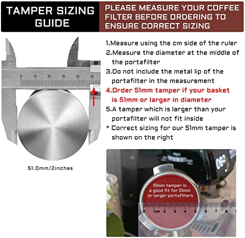 51 mm Coffee Tamper Set Coffee Press for Portafilter Machine Espresso Tamper with Tamper Mat