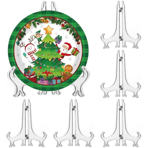 6 Pack 9 Inch Clear Plastic Easels or Stand