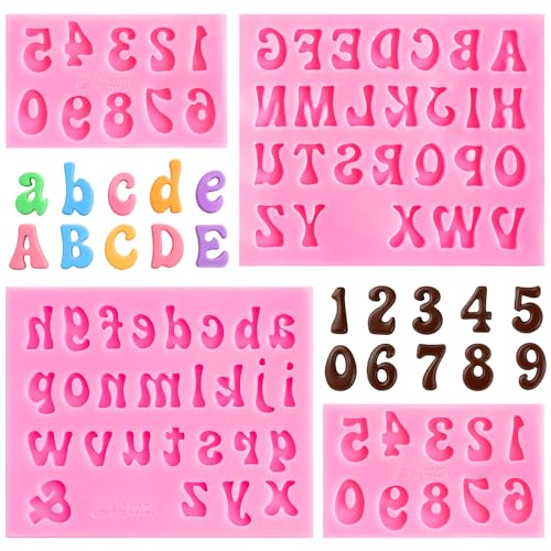 HKMTT Letter Molds Silicone for Chocolate Fondant Clay