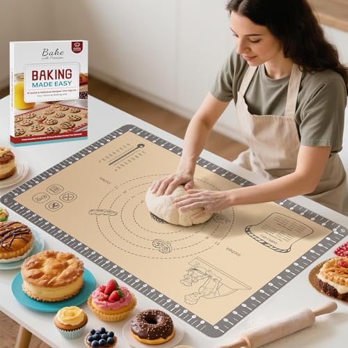 Silicone Macaron Baking Mat with 10 Easy Recipes