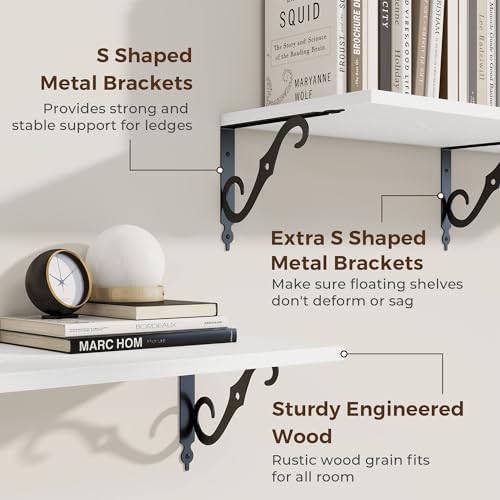 12 Inch Deep Floating Shelves for Wall (2 Count)