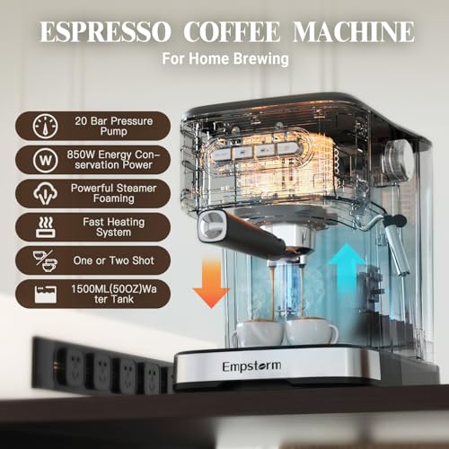20 Bar Espresso Machine with Milk Frother Steam