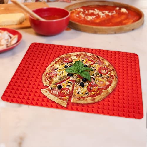 Silicone Baking Mat Red Pyramid Non Stick Bacon Microwave Tray Pastry Mats Red BBQ Grill Mat Baking Supplies oven Liners For Bottom Of Oven