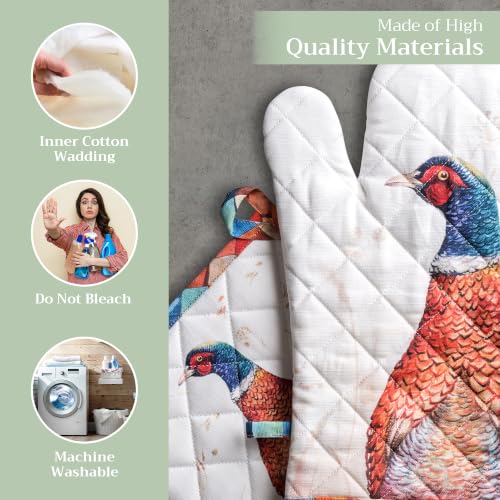 100% Cotton Oven Mitt & Pot Holder Set