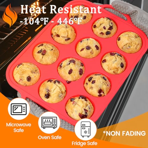 Silicone Muffin Pans for Baking (2 Count)