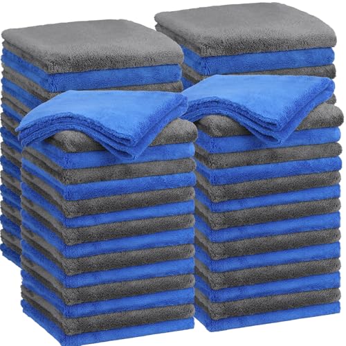 30 Pcs 16 x 16 Inch Edgeless Microfiber Plush Towels for Cars Detailing Drying Wash Polishing Absorbent Cleaning Cloths (30 Count)